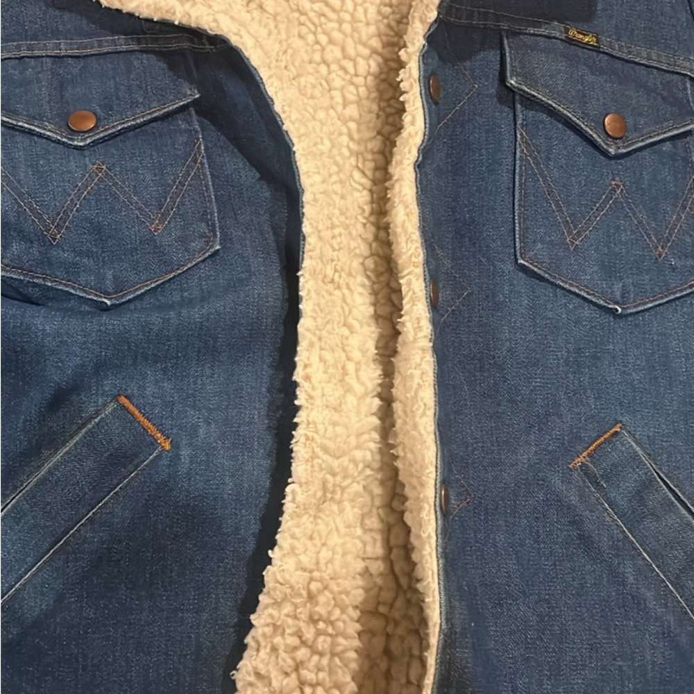 Blue wrangler Sherpa Lined Jacket